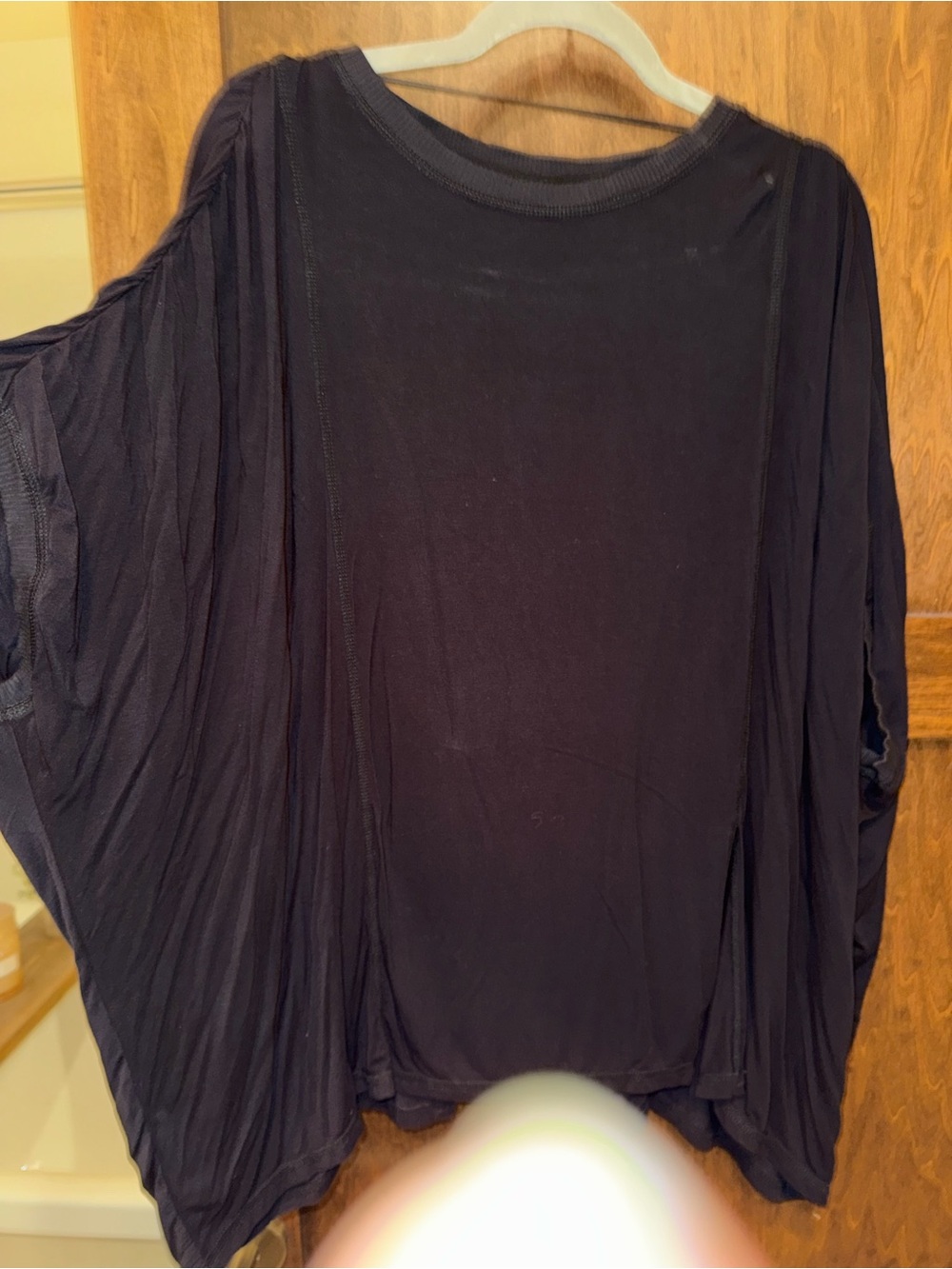 Free People Black Women's Draped Short Sleeve Top w/ open back